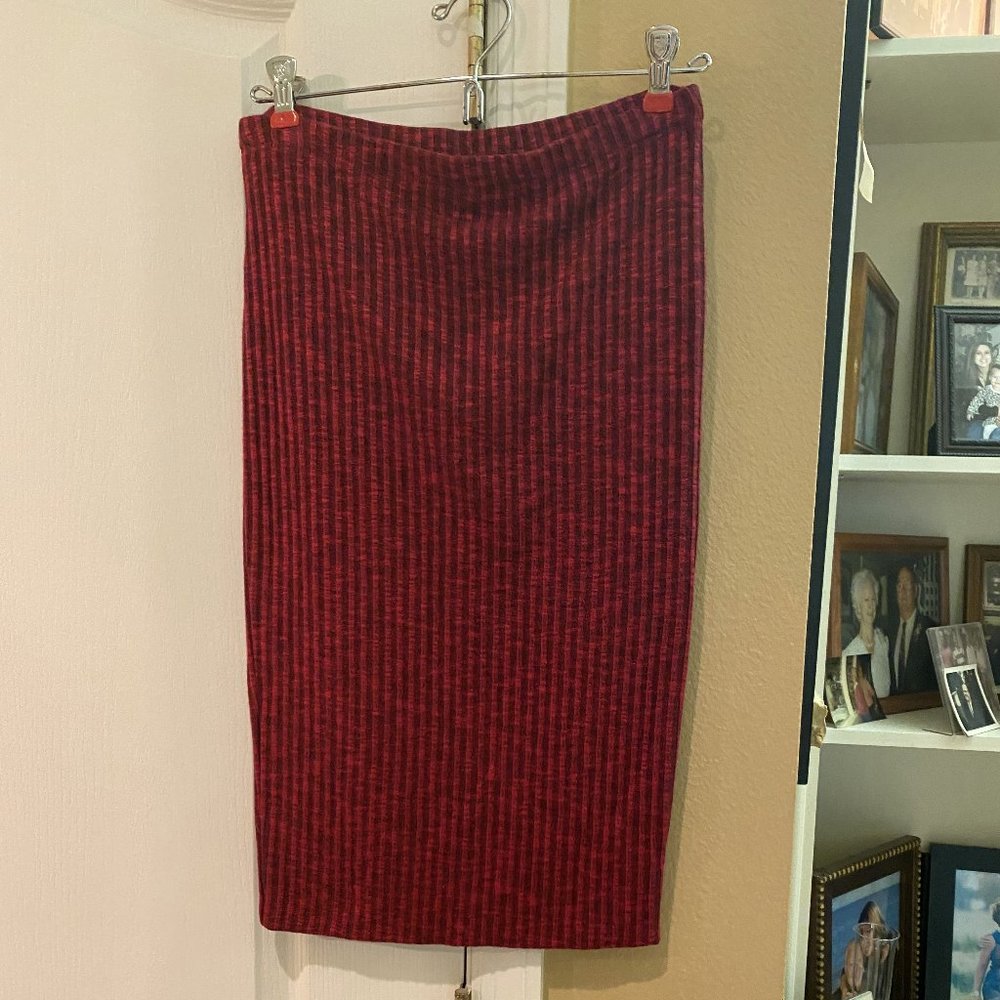 Blush Red Stretch-knit Sweater Skirt